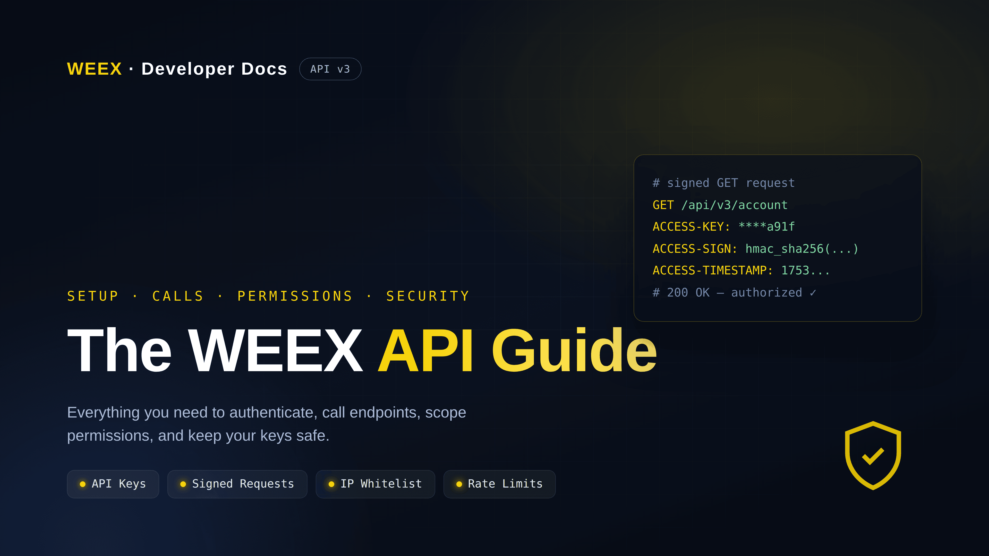 WEEX API Guide: Setup, Calls, Permissions, and Security